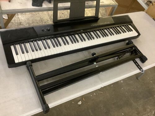 88-Key Digital Piano Set w/ Semi-Weighted Keys, Stand - Missing Power Supply, Pedal & Bench  - Lot 700