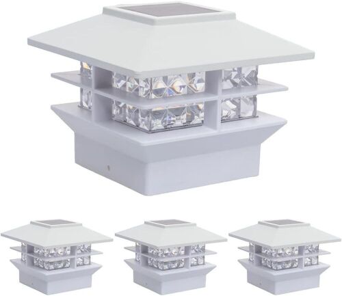  GreenLighting 4 Pack Executive Two Tier 12 Lumen Solar Powered LED Post Cap Light for 4x4 or 5x5 Posts  - Lot 618