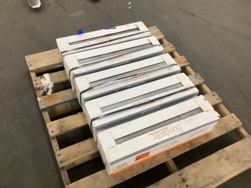 (5) Cases Florida Tile Home Collection Wind River Grey 6 in. x 24 in. Porcelain Floor and Wall Tile (14 sq. ft./case) - Some Broken Pieces - Lot 712