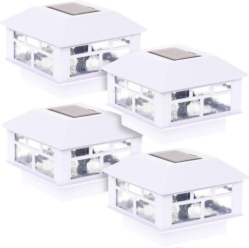  GreenLighting Modern Solar Post Cap Lights Fits 4x4 Wood, 4x4 & 5x5 PCV/Vinyl, 4 Pack  - Lot 611