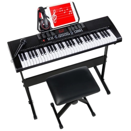 61-Key Beginners Electronic Keyboard Piano Set w/ 3 Modes, Microphone - Lot 104