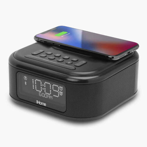 iHome Alarm Clock with Wireless Charging, Bluetooth Speaker and USB Charging - Lot 252