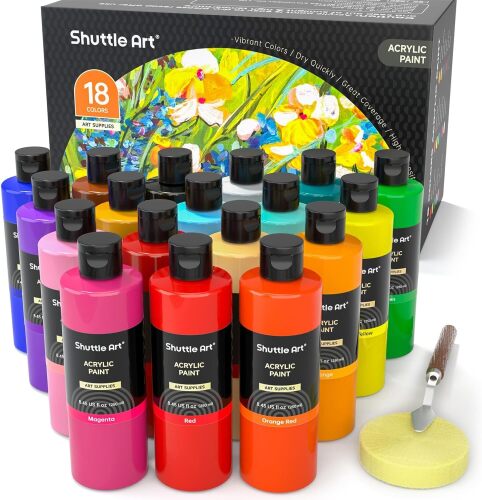 Shuttle Art 18 Colors Acrylic Paint Bottle Set - Lot 282