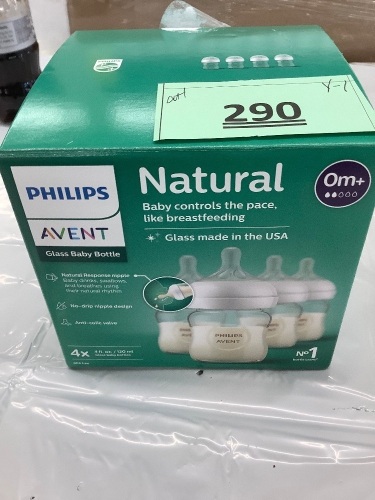 Phillips AVENT Natural Glass Baby Bottles Nipples Rings, 4-Pack - Lot 290
