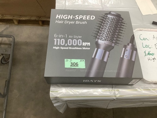 6 in 1 Air Styler High Speed Hair Dryer Brush - Lot 306