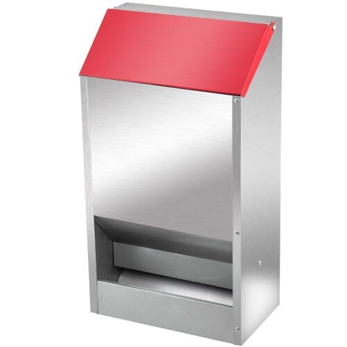 VEVOR Galvanized Poultry Feeder Holds 50lbs of Feed, 13.8x11x25.6in  - Lot 301