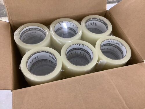 Case of (36) Rolls Hot Melt Box Sealing Tape - Lot 709