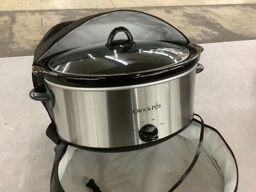 Silver Crockpot with Carry Bag - Lid Missing Rubber Seal  - Lot 501