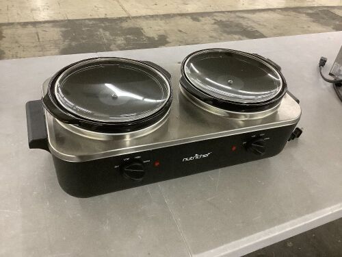 NutriChef Dual Pot Electric Slow Cooker  - Lot 605