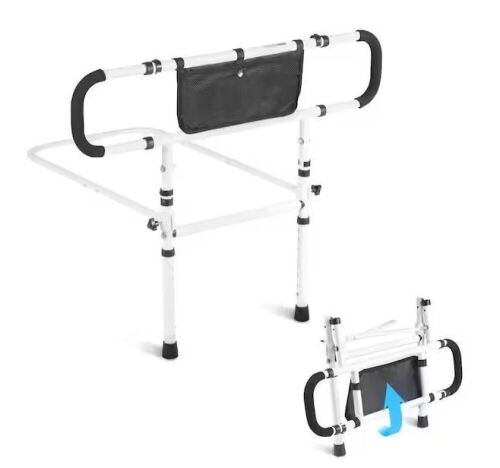 VEVOR Bed Assist Rail 180° Foldable 450 lbs. Loading Bed Side Rails with 4-Level Handle for Elderly Adults Senior Patient Care - Lot 430