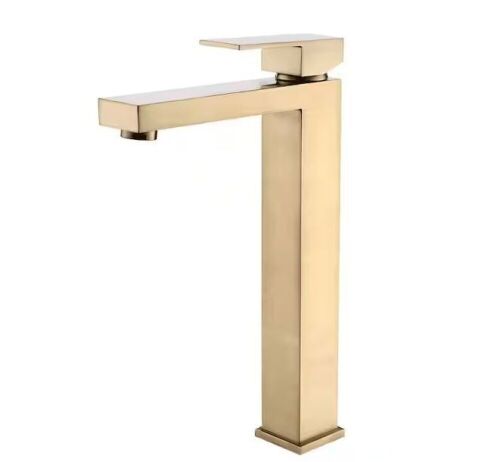 FLG Single-Handle Single-Hole Bathroom Vessel Sink Faucet Faucet in Brushed Gold - Lot 131