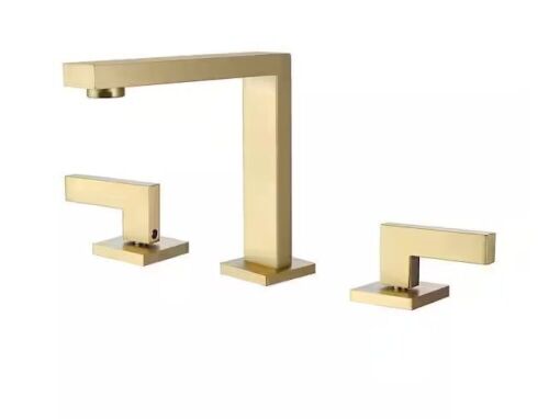 FLG 8 in. Widespread Double-Handle Bathroom Faucet in Brushed Gold - Lot 230