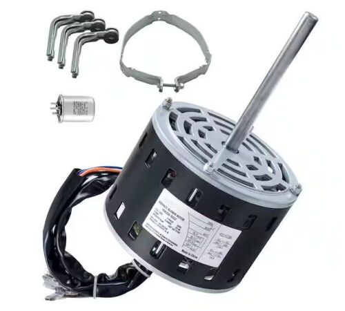 1/3 HP Furnace Blower Motor, 110/120-Volt 4.4Amps, 1,075RPM 4 Speeds, CW/CCW Rotation, 48 Frame 5.2 in. Shaft Length - Lot 214