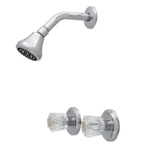 HOMEWERKS 2-Handle 1-Spray Shower Faucet Only in Polished Chrome - Lot 537