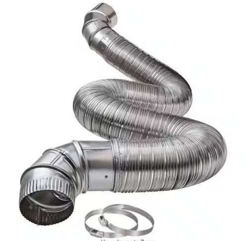 8 ft. Complete Air-Tight Semi Rigid Dryer Vent Hook Up Ki for 4 in. Duct, with 2-Clamps and Elbows - Lot 236