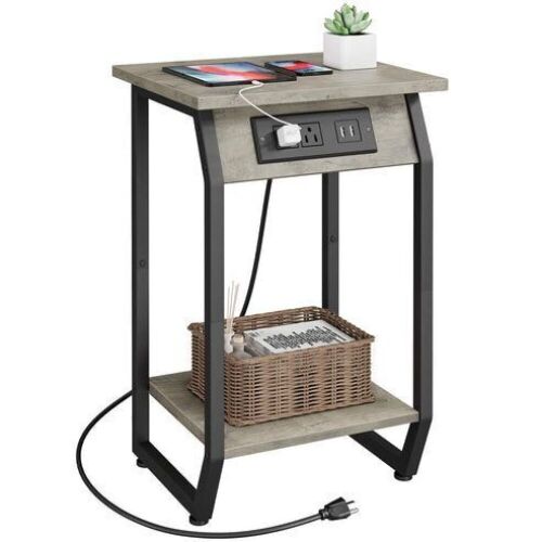 Garvee Side Table with Charging Station  - Lot 413