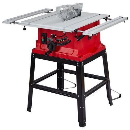 GARVEE 10 Inch 15A Table Saw & Stand, 5000RPM, Bevel Cuts, Dust Port - Lot 36