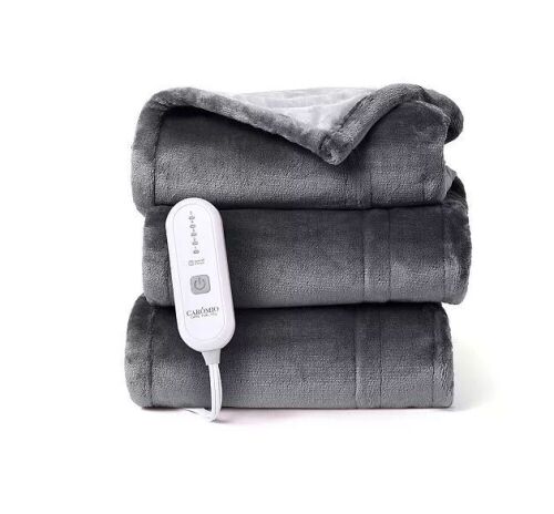CAROMIO Reversible Flannel Electric Heated Throw Blanket - Lot 521