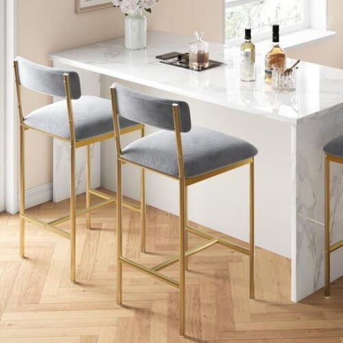 GARVEE 25.5" Upholstered Velvet Bar Stools, Set of 2 - Lot 524