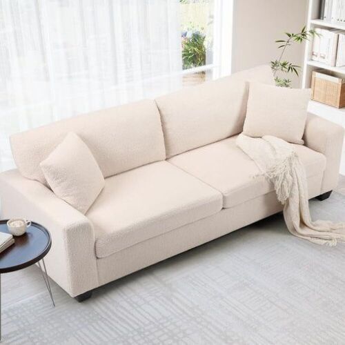 GARVEE 83-inch 3 Seater Modern Sofa with Deep Seat, Teddy Velvet  - Lot 78
