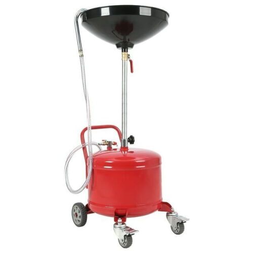  8 Gallon Waste Oil Drain Tank, Adjustable Height with Braked Wheels, 17.8 in Catch Pan - Lot 56