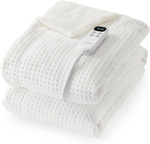 STARBEDIA Waffle Heated Throw Blanket, 90" x 100"  - Lot 622