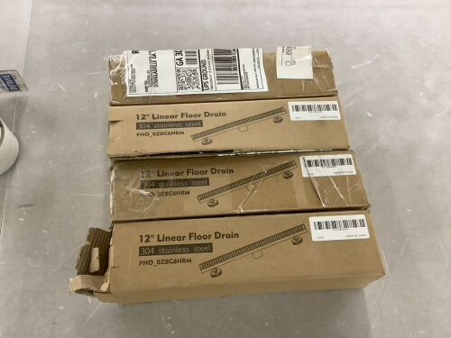 Lot of (4) 12" Linear Floor Drain  - Lot 717