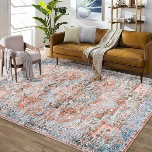 Garvee 5' x 7' Washable Distressed Area Rug  - Lot 720