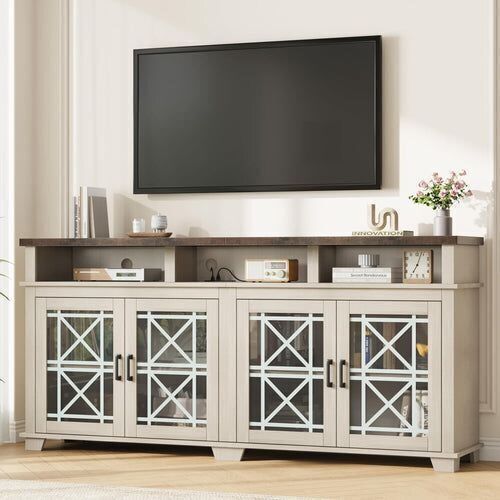 Farmhouse TV Stand for 80" TVs  - Lot 106