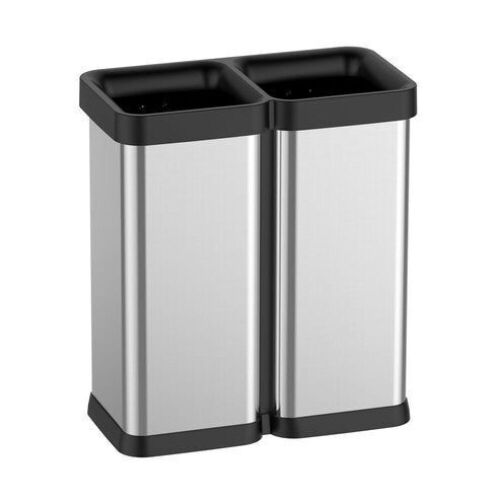 GARVEE 16 Gal Double Compartment Open Top Lidless Trash Can - Lot 176