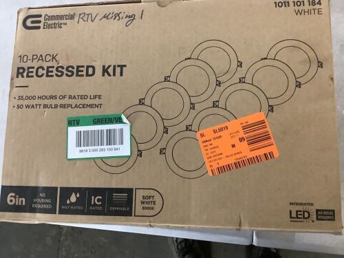 Commercial Electric Value Series 6 in LED Slim Canless White 10-Pack - Missing 1  - Lot 321