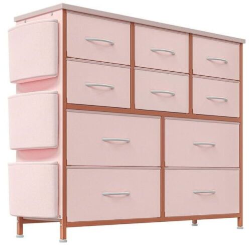 10 Drawer Fabric Dresser with Side Pockets - No Instruction Manual  - Lot 385