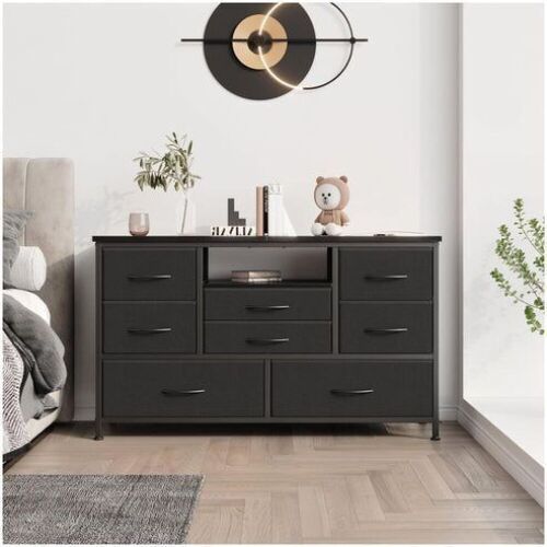 8 Fabric Drawer Dresser with Power Outlet  - Lot 386
