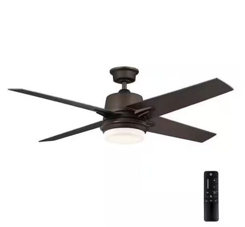 Home Decorators Collection 56 in. Montel LED Espresso Bronze Ceiling Fan With Light and Remote Control - Lot 397JF