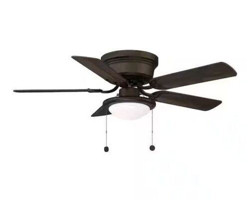 Hugger 44 in. LED Indoor Oil-rubbed Bronze Ceiling Fan with Light Kit - Lot 488JF