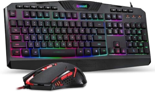 Redragon Backlit Gaming Keyboard & Mouse Combo & RedThunder Mouse  - Lot 498