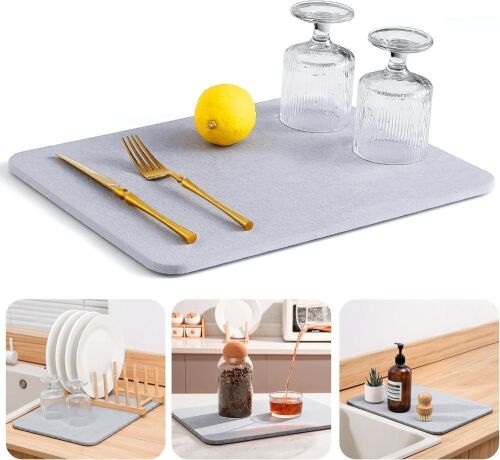 Fast-Drying Diatomaceous Earth Dish Drying Mat - Lot 588