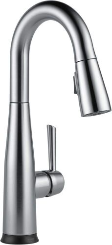 Delta Essa Single Handle Pull-Down Bar / Prep Faucet With Touch2O Technology In Arctic Stainless - Lot 240