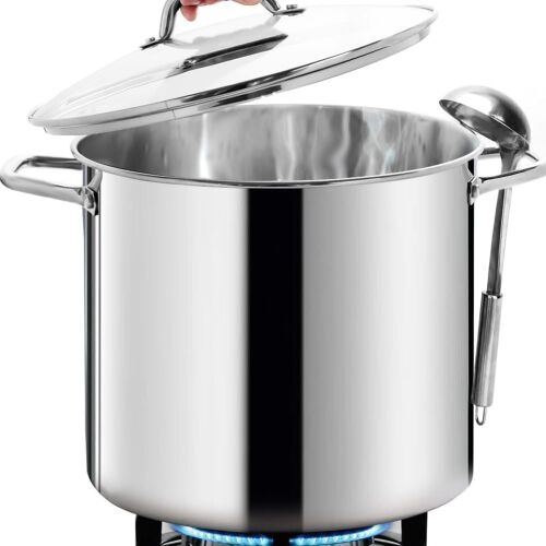 Stainless Steel 24 Quart Stockpot with Lid  - Lot 254
