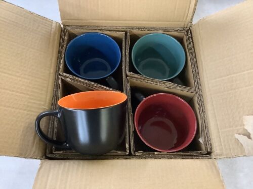 GBHOME 24oz Ceramic Soup Mugs, 4 Pack  - Lot 467