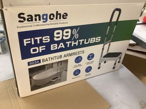 Bath Safety Step with Handle - Ripped Foam on Handle - Lot 475