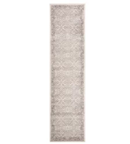 SAFAVIEH Brentwood Cream/Gray 2 ft. x 22 ft. Antique Floral Border Runner Rug - Lot 224JF