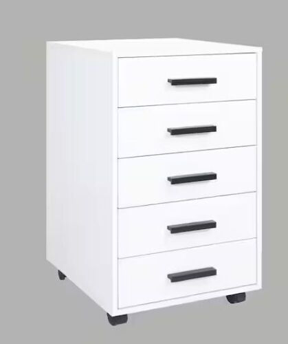 46.16 in. 5-Drawer White Wood in W Engineered Wood Vertical File Cabinet - Lot 114JF