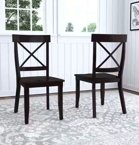 HOMESTYLES Black Dining Chairs, Set of 2 - Lot 115JF