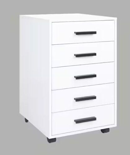 46.16 in. 5-Drawer White Wood in W Engineered Wood Vertical File Cabinet - Lot 401JF