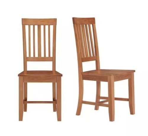 StyleWell Scottsbury Honey Brown Wood Dining Chair with Slat Back, Set of 2 - Lot 118JF