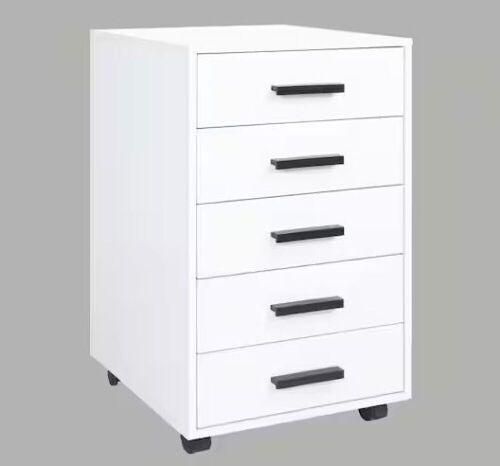 46.16 in. 5-Drawer White Wood in W Engineered Wood Vertical File Cabinet - Lot 139JF