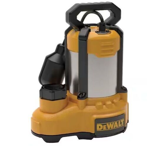 DEWALT 1/2 HP Stainless Steel/Cast Iron Submersible Sump Pump, Tethered Switch - Lot 60JF