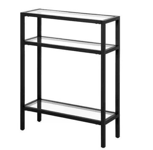 Sivil 22 in. Blackened Bronze Rectangle Glass Console Table - Lot 216JF