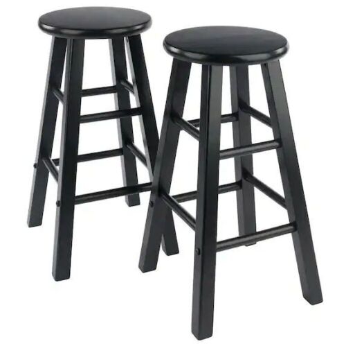 WINSOME WOOD Element 24 in. Black Counter Stools, Set of 2 - Lot 218JF